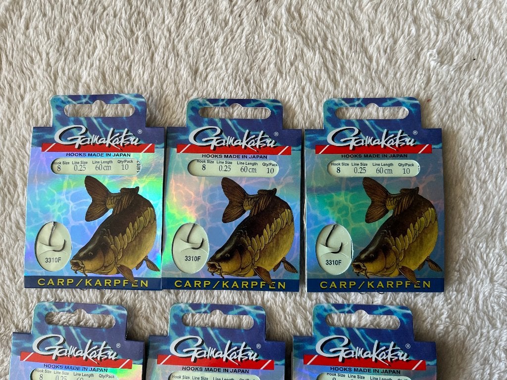 adv 96 / NIEUW mixset 6 onderlijnboekjes karper GAMAKATSU, Ophalen of Verzenden, Nieuw, Haak