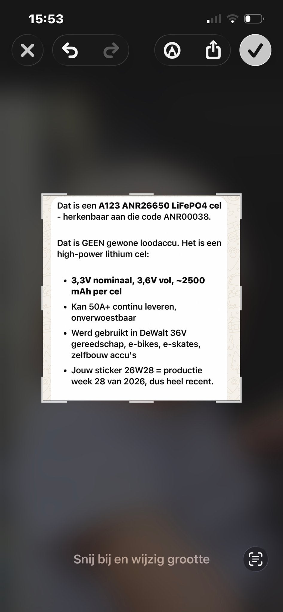 A123 ANR26650 LiFePO4 High-Power Lithium Cel