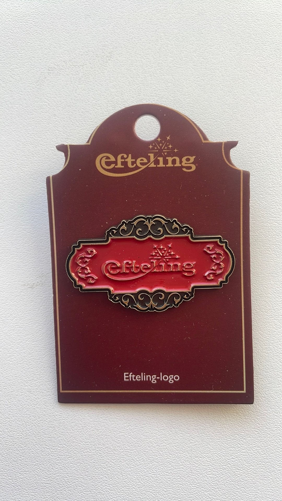 Efteling pin Efteling Logo op kaartje EPP 497, Ophalen of Verzenden, Nieuw, Button of Speldje