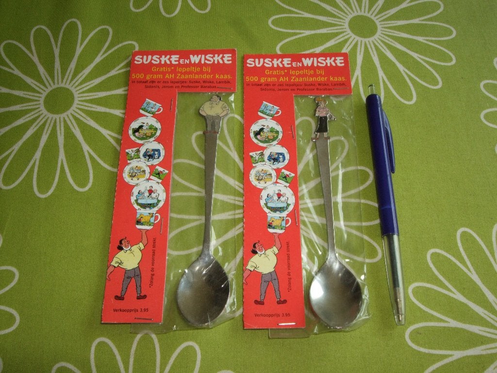 Nieuwe Suske en Wiske lepeltjes (Sidonia en Jerom), Verzamelen, Stripfiguren, Ophalen of Verzenden, Suske en Wiske, Nieuw, Overige typen