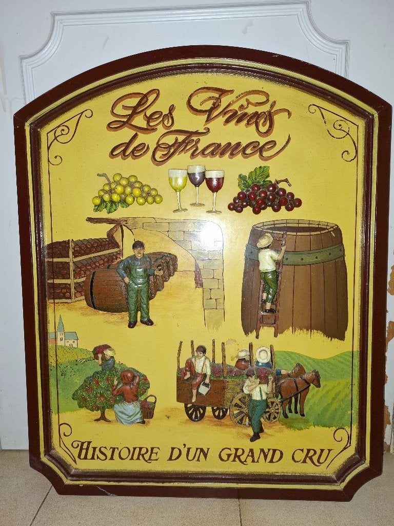 Authentiek houten pubbord Les Vins de France, Antiek en Kunst, Ophalen of Verzenden