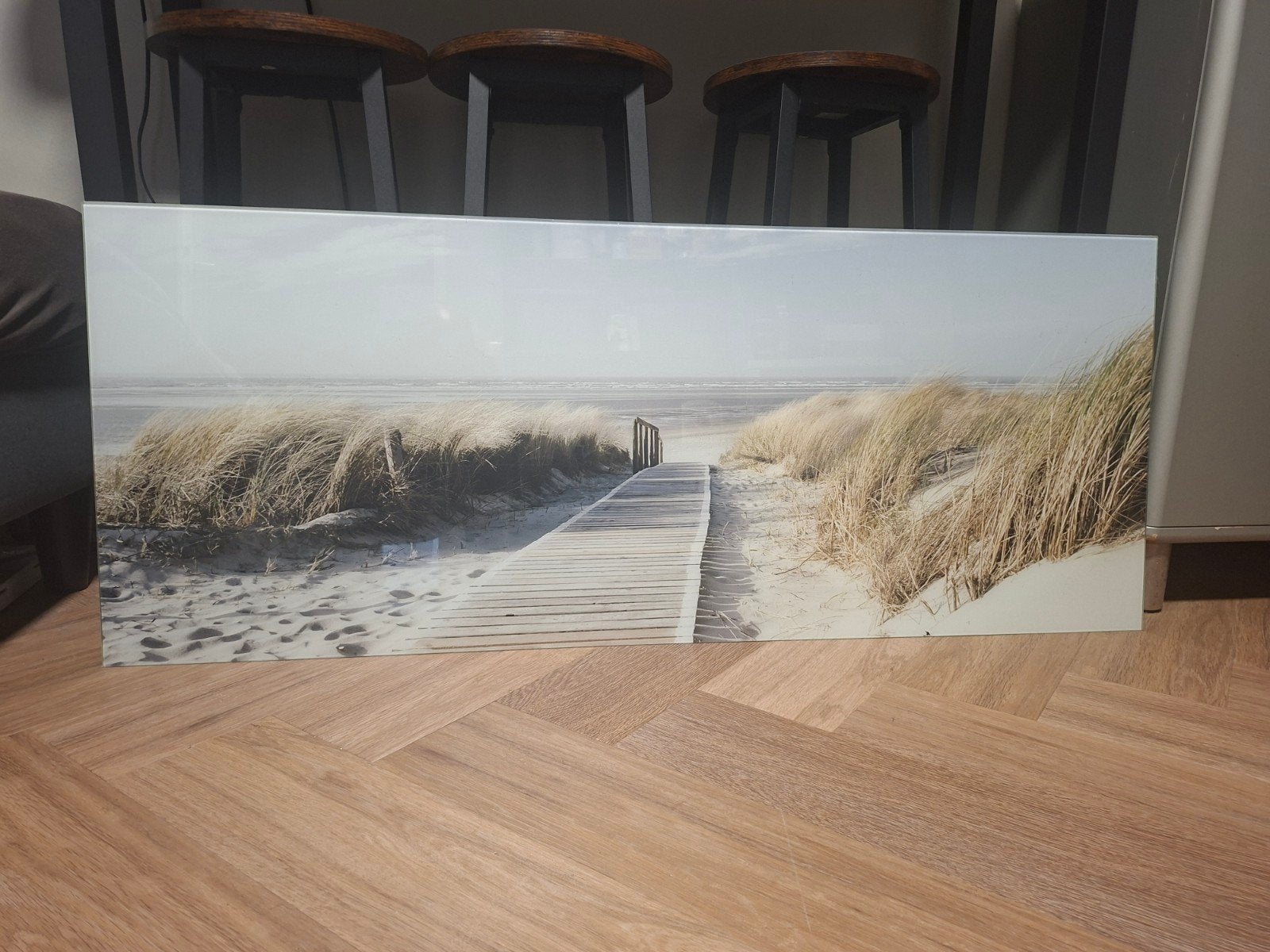 Wanddecoratie duinlandschap, Ophalen, Gebruikt, 125 cm of meer, Schilderij