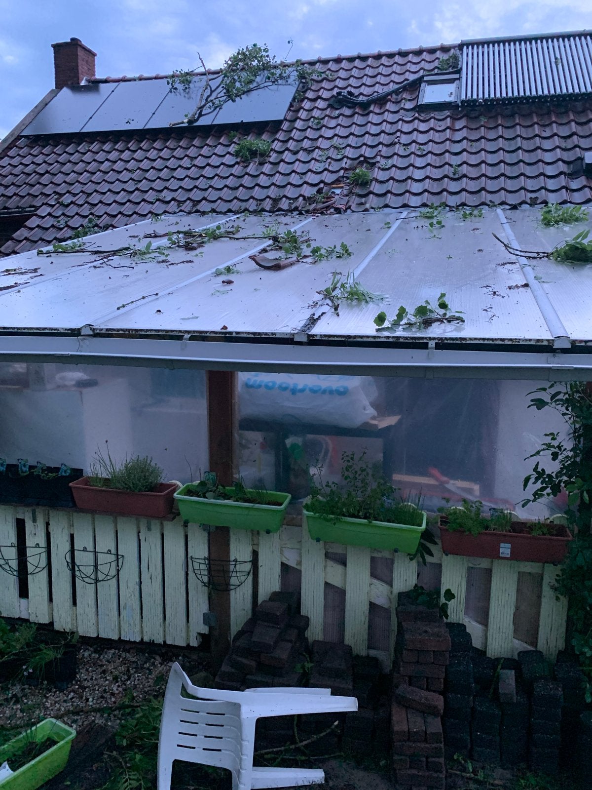 Polycarbonaatplaten 20 mm met profielen, Ophalen, Gebruikt, Veranda