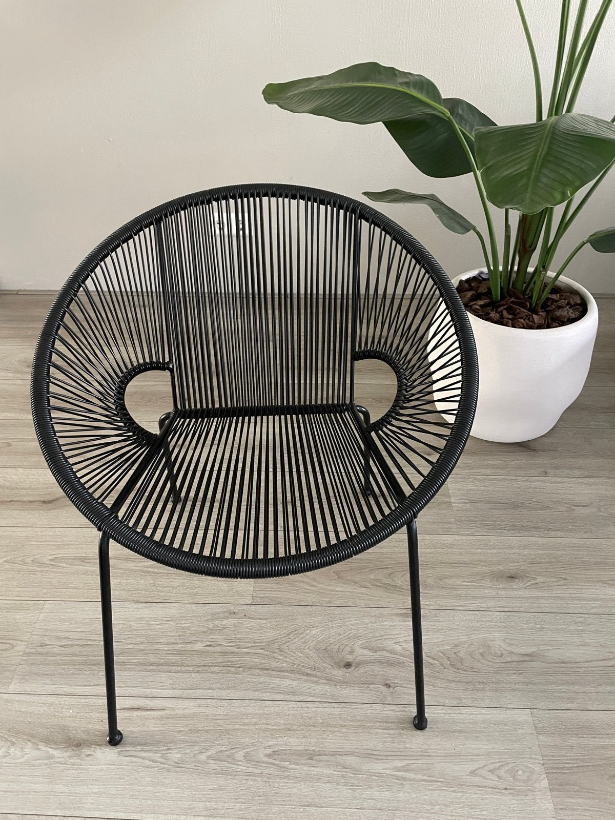 WOOOD draadfauteuil Lucca zwart, Ophalen