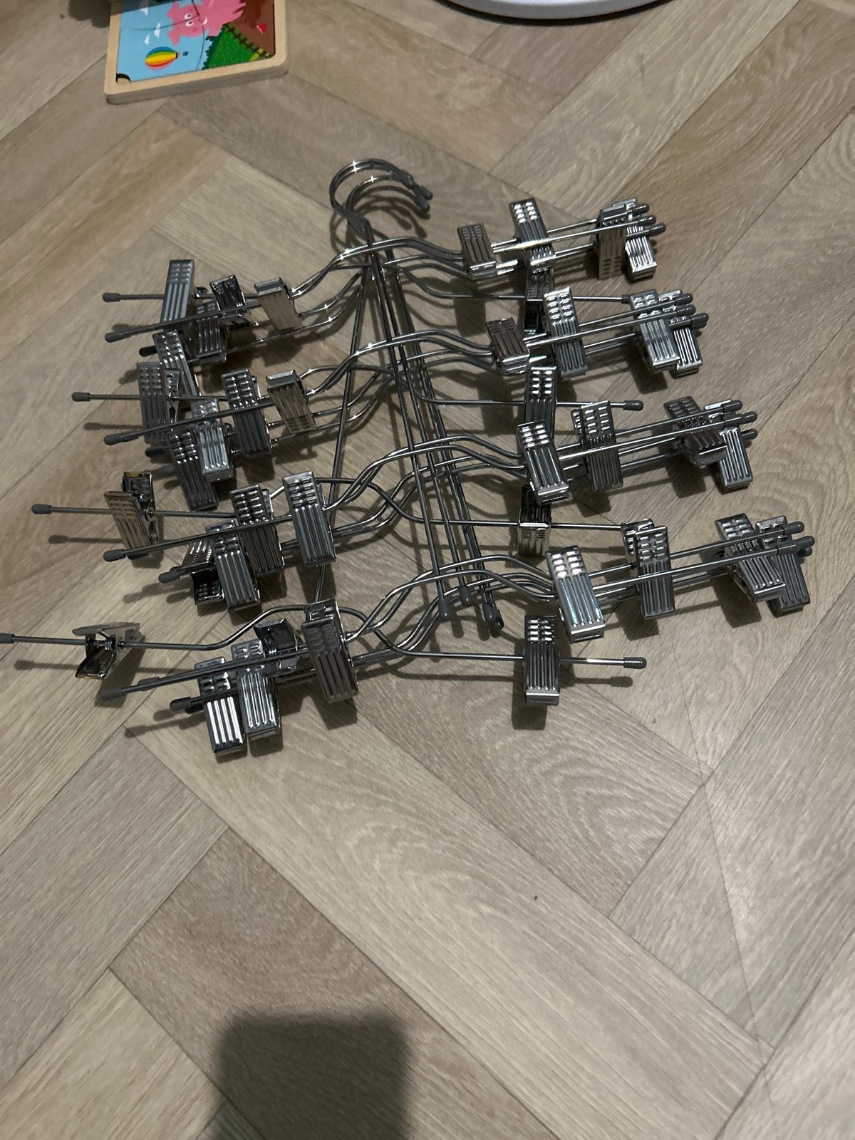 Metalen broekhangers met klemmen - Set van 10, Kleding | Dames, Kledinghangers, Ophalen, Gebruikt, Metaal, Volwassenen
