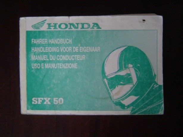 Honda SFX50 scooter handleiding SFX 50 handbuch, Ophalen of Verzenden, Gebruikt