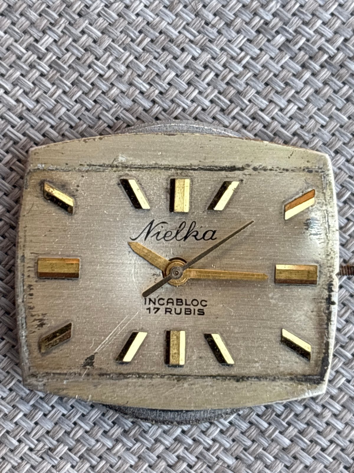 Nielka Incabloc 17 Rubis horloge uurwerk - voor onderdelen, Overige merken, Gebruikt, Staal, Polshorloge