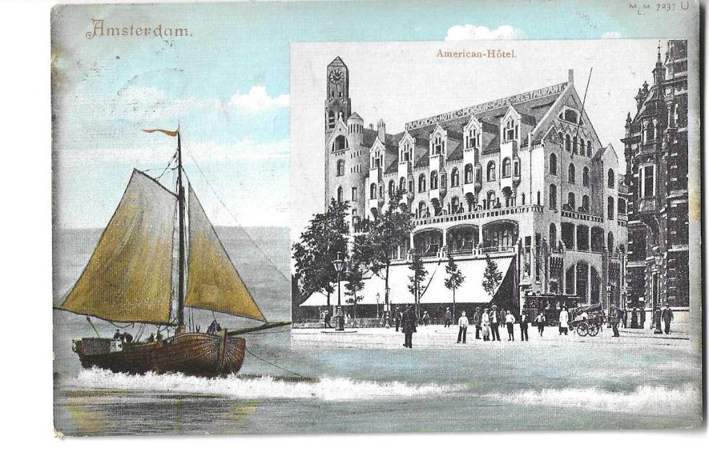 bomschuit bij het american hotel  amsterdam 1905, Verzenden, Voor 1920, Gelopen, Noord-Holland