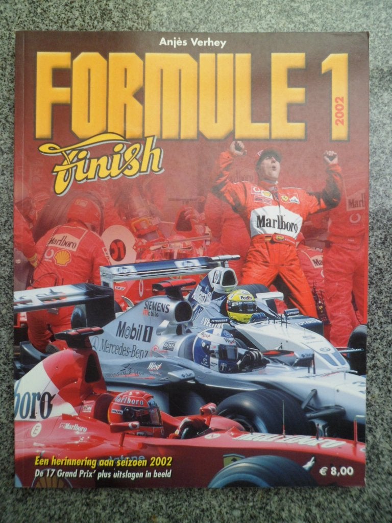 Formule 1 Finish 2002 boek Anjès Verhey, Ophalen of Verzenden, Zo goed als nieuw, Overige sporten, Anjès Verhey