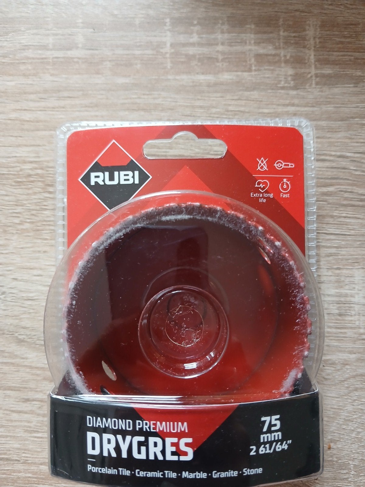 Rubi Drygres Diamant Boor 75mm voor Tegels en Steen, Ophalen, Nieuw, Overige typen, Rubi