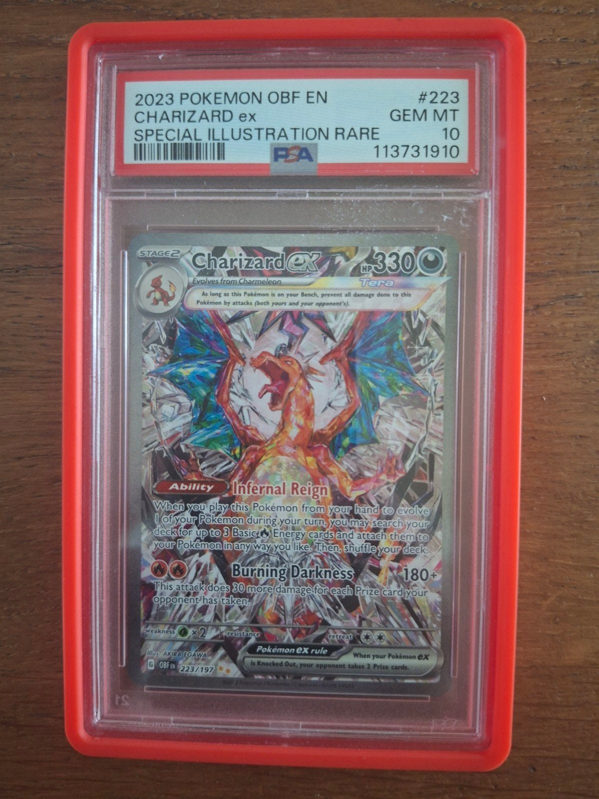 Charizard ex 223/197 PSA 10, Ophalen of Verzenden, Nieuw, Losse kaart