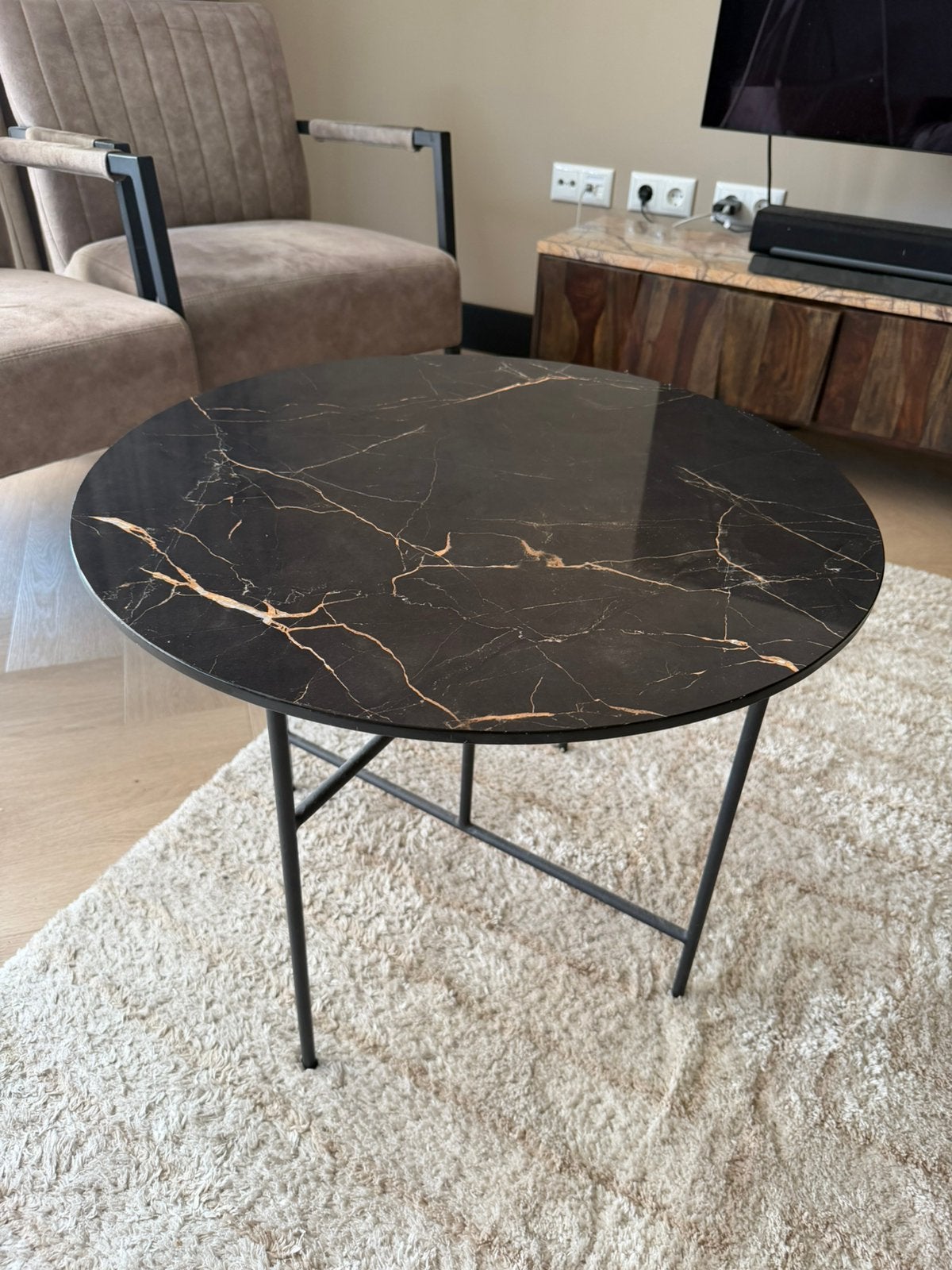 Salon tafel, Huis en Inrichting, Tafels | Salontafels, Ophalen, 50 tot 100 cm, Rond, 50 tot 100 cm