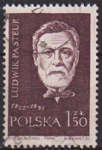 Polen 1976 Herdenking Louis Pasteur, Verzenden, Gestempeld, Overige thema's
