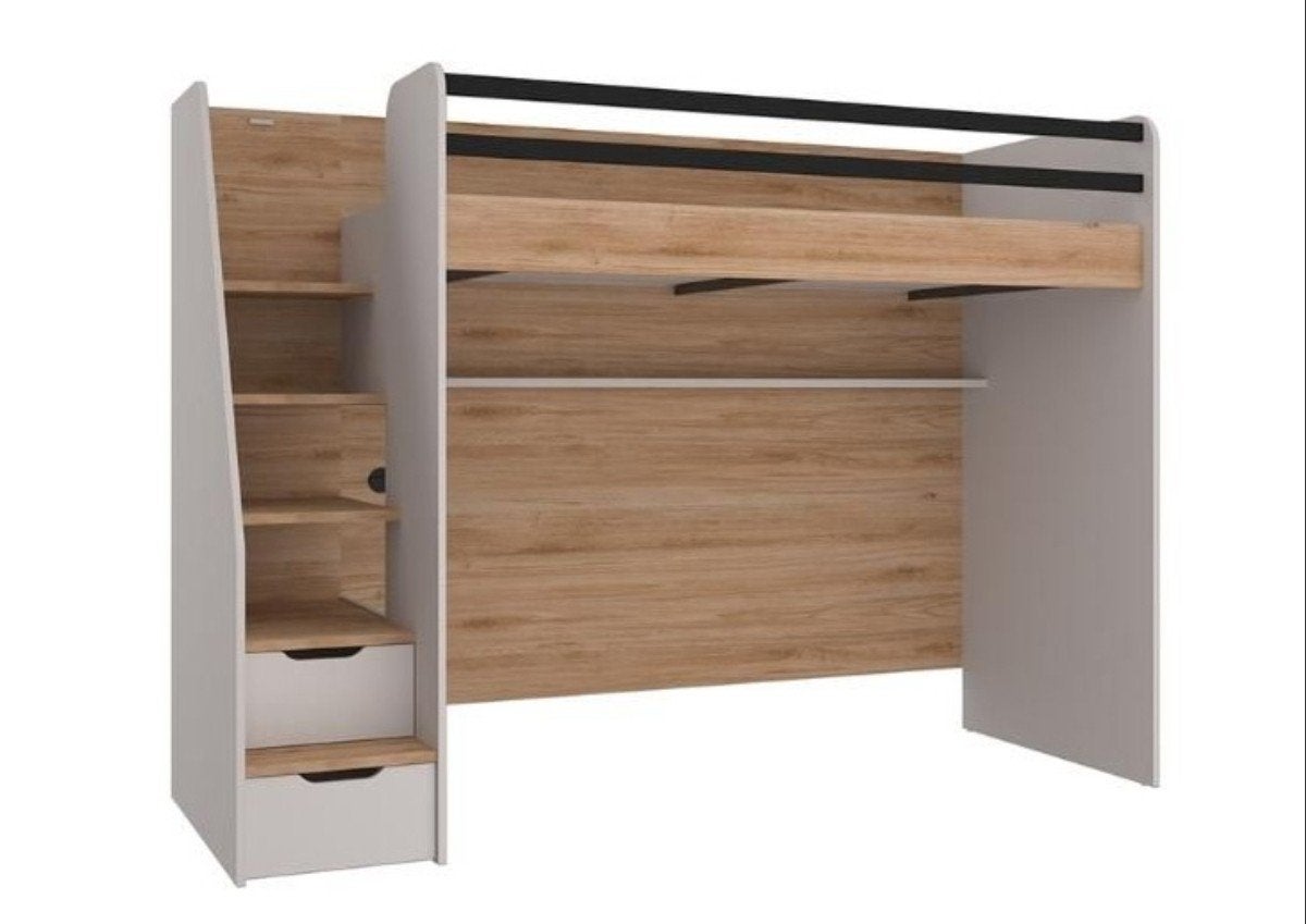 New Options Hoogslaper (90x200) met schuine trap en LED, Ophalen, Eenpersoons, Zo goed als nieuw, 90 cm