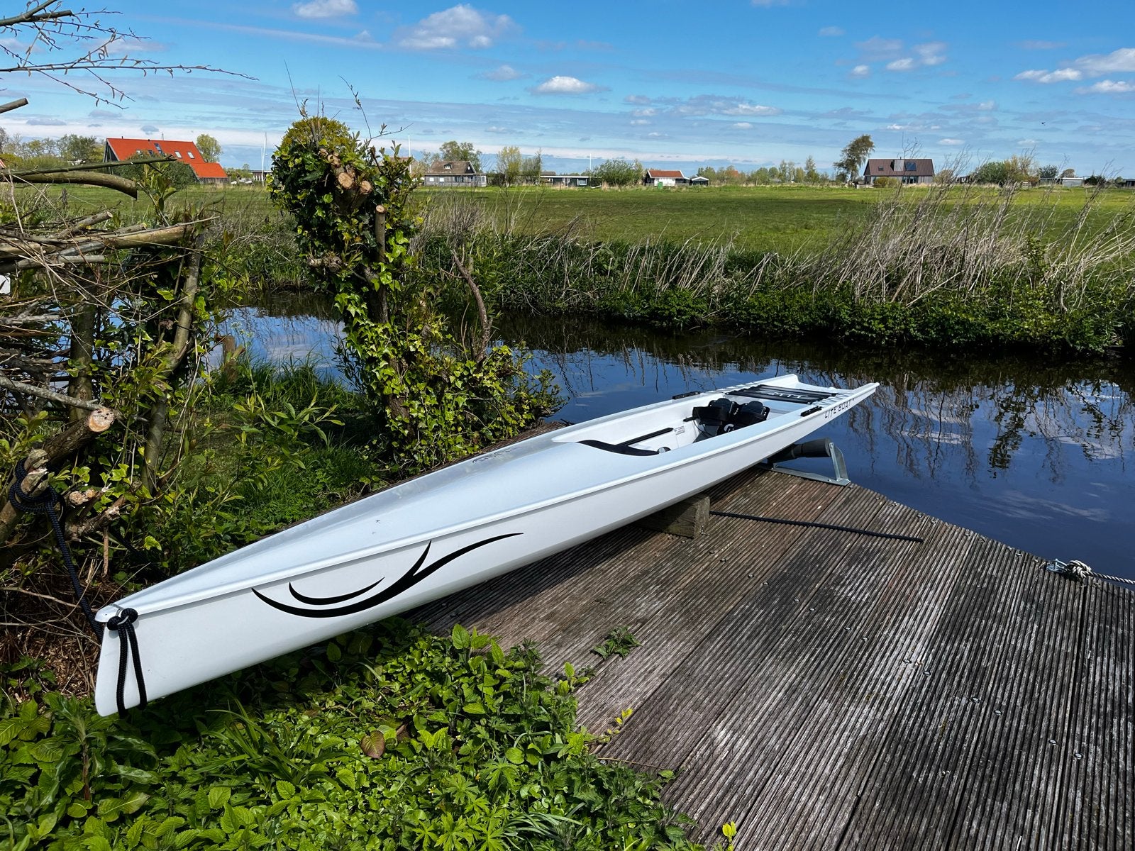 Roeiskiff recreatie Liteboat Xrow met handkar en spiegel, Ophalen, Met roeispanen of peddels, Zo goed als nieuw, Skiff