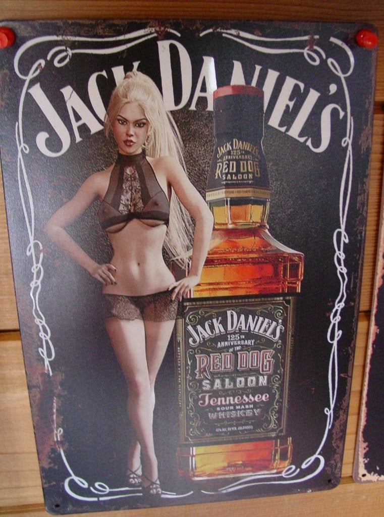 JACK DANIELS REKLAME -METAAL-, Ophalen of Verzenden, Gebruikt, Reclamebord