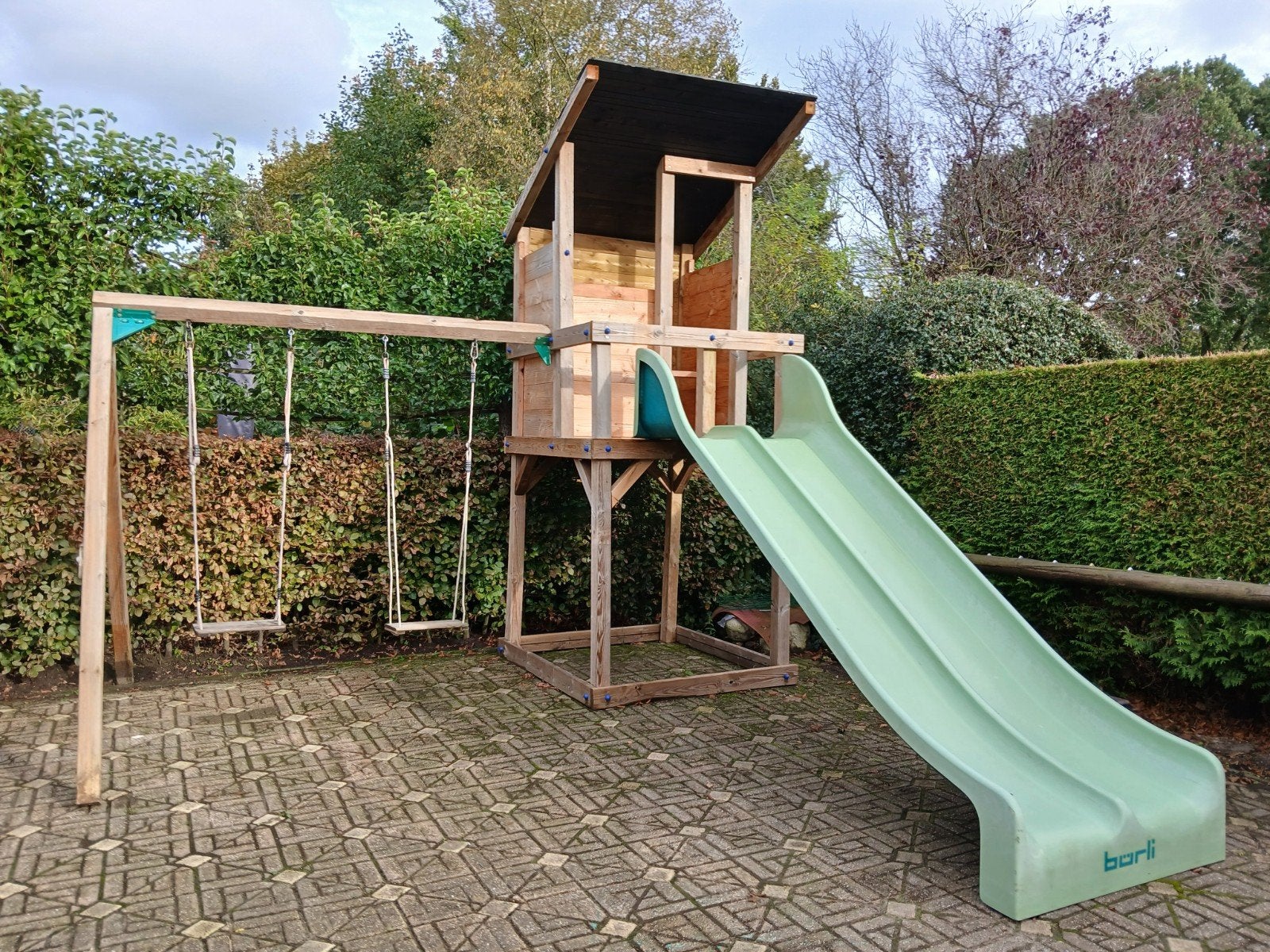 Stoer Speeltoestel duoschommel en duo glijbaan, Ophalen, Zo goed als nieuw, Glijbaan