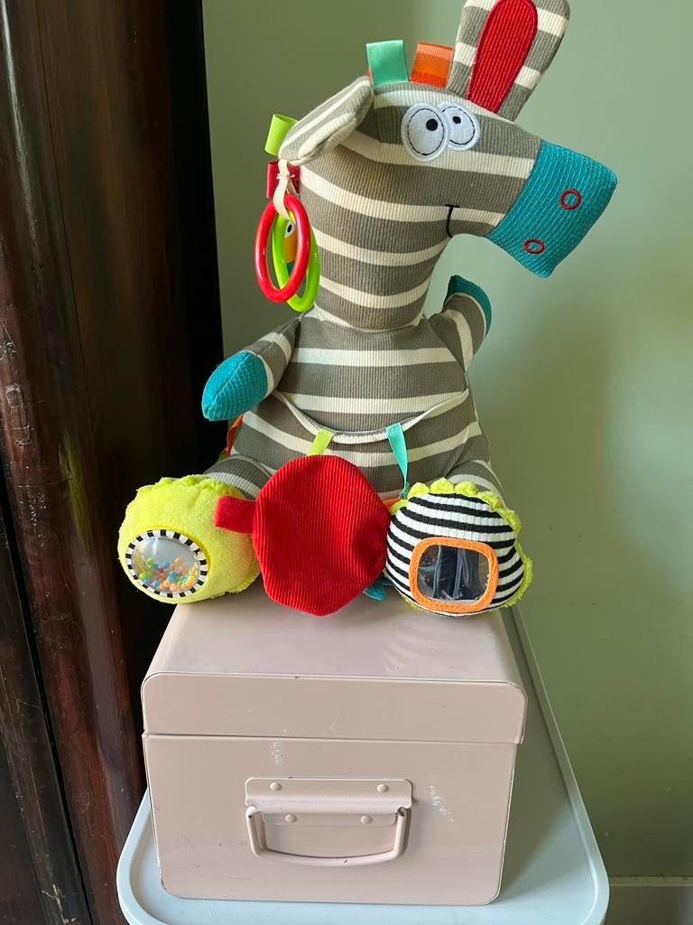 Dolce speelbeest zebra met rammelaar en spiegel, Ophalen of Verzenden, Zo goed als nieuw, Overige typen, Met geluid
