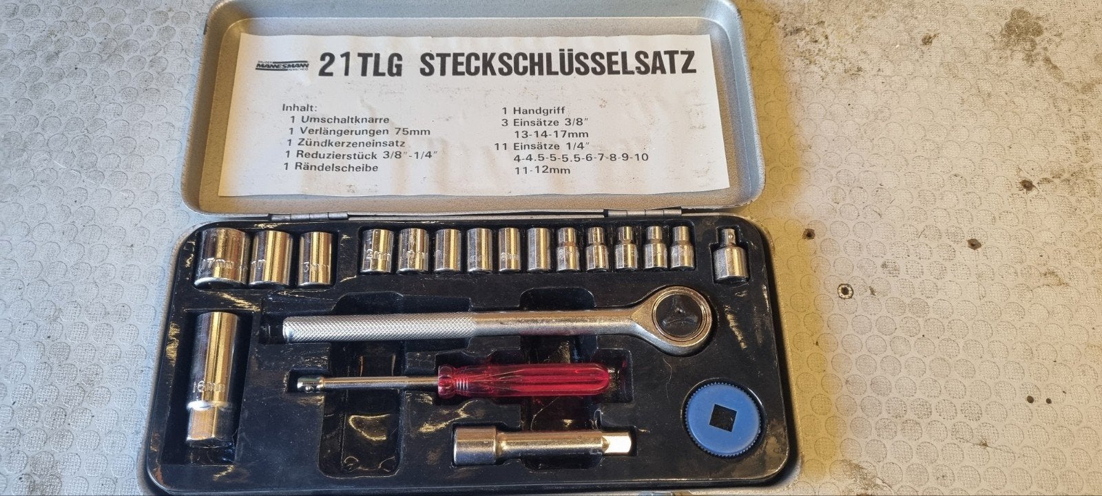 Bruder Mannesmann Remscheid dopsleutelset 20-delig, Ophalen, Gebruikt, Sleutel/ratel, Overige merken