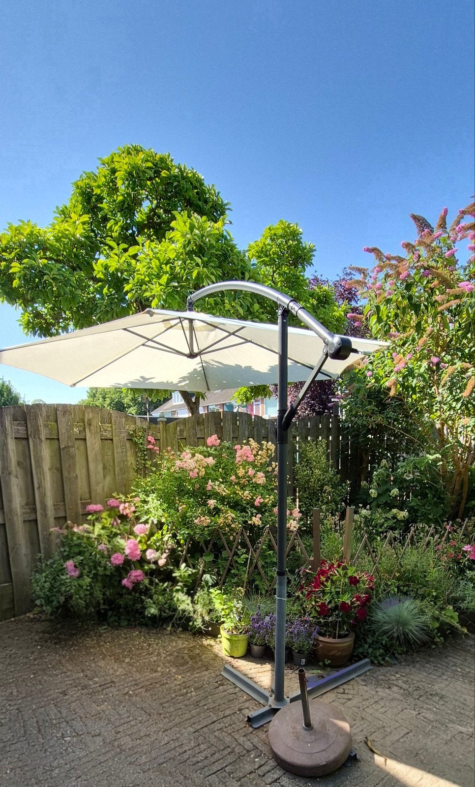 zweefparasol, Tuin en Terras, Ophalen, Zo goed als nieuw, Zweefparasol