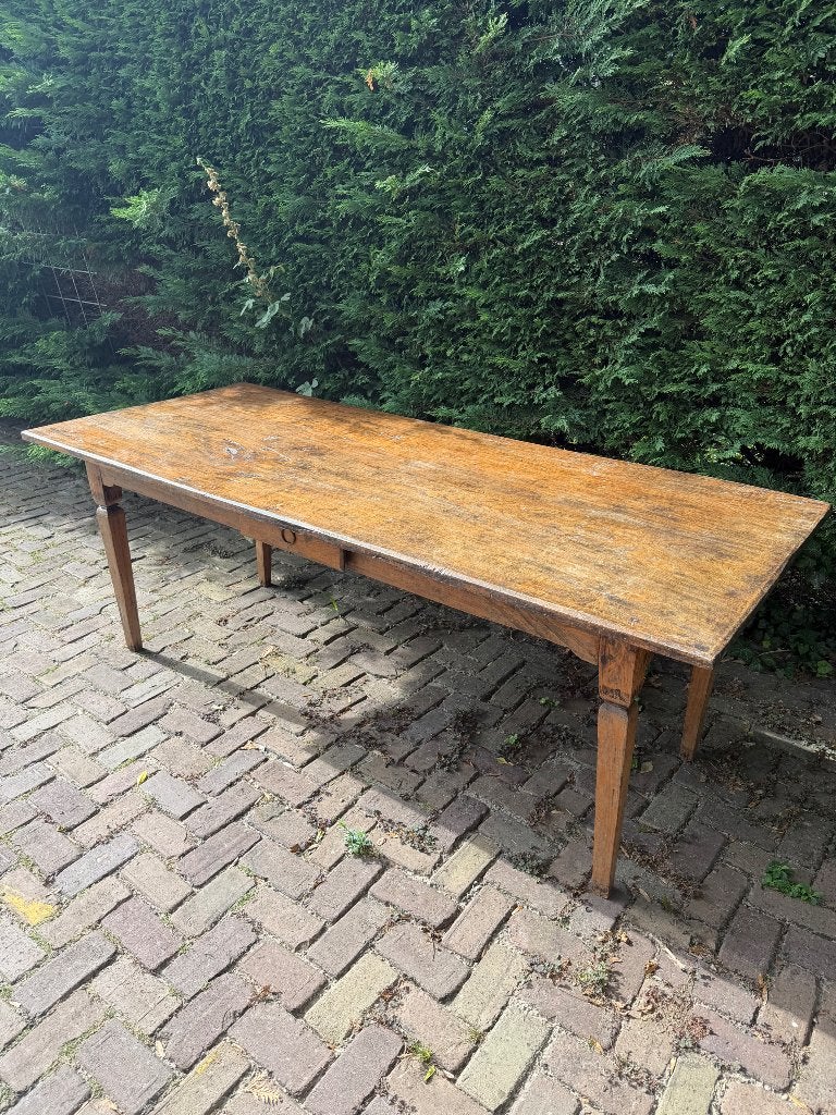 Grote antieke Franse houten eettafel - 1850, Ophalen