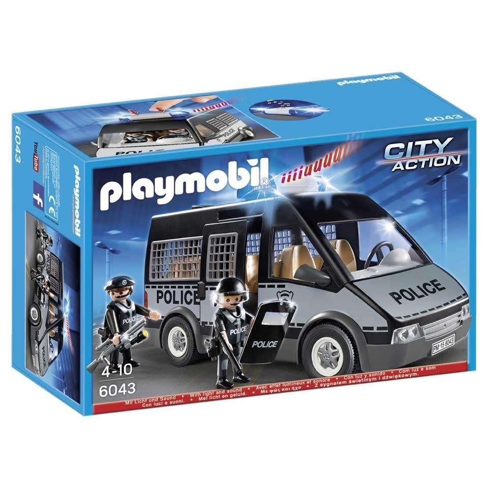 6043 politie celwagen met licht en geluid, Kinderen en Baby's, Speelgoed | Playmobil, Complete set, Nieuw, Ophalen of Verzenden