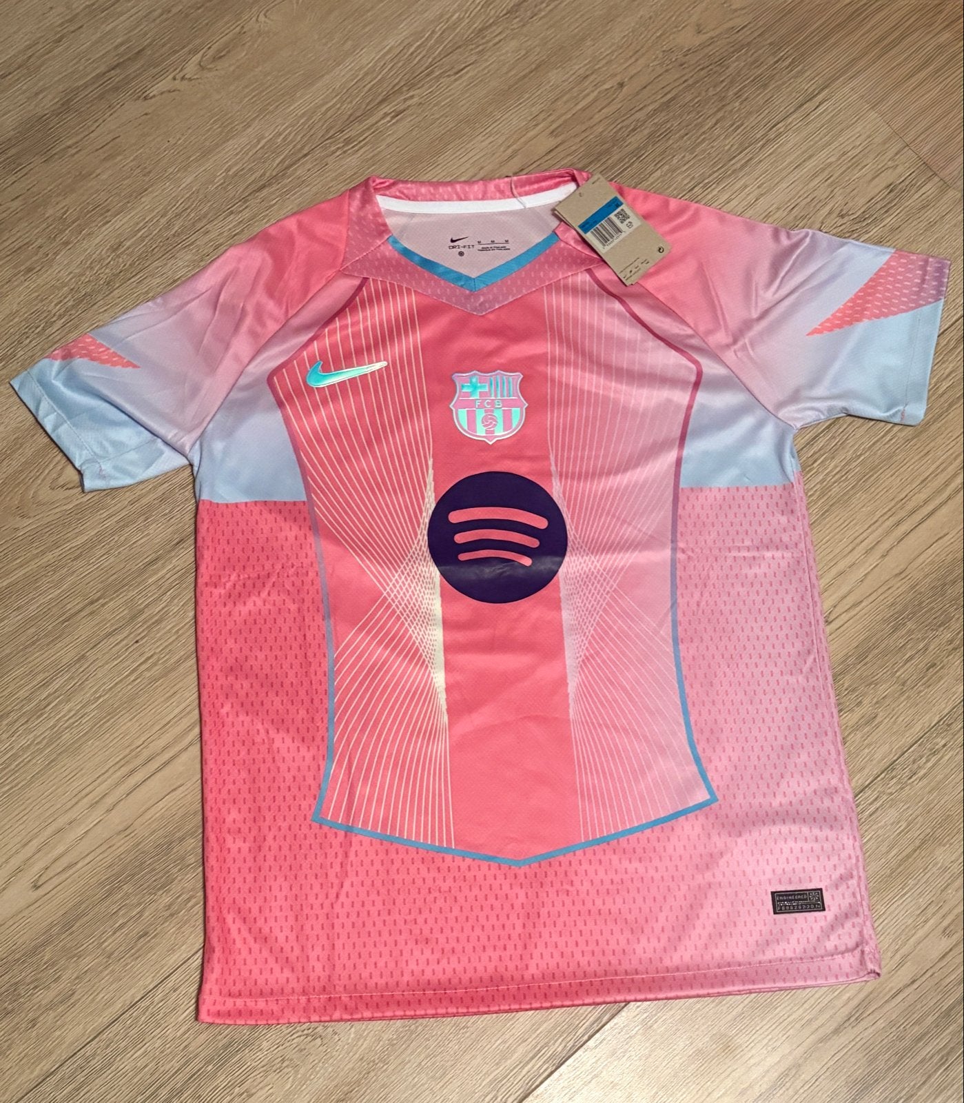 FC Barcelona  - Roze/Blauw - Maat L, Maat L, Ophalen of Verzenden, Nieuw, Shirt