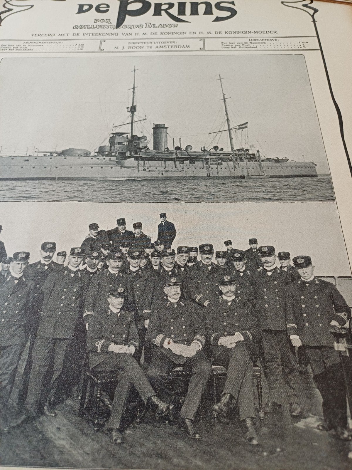 knipsel vertrek pantserschip De Ruyter 1915, Verzamelen, Ophalen of Verzenden, Gebruikt, Kaart, Foto of Prent