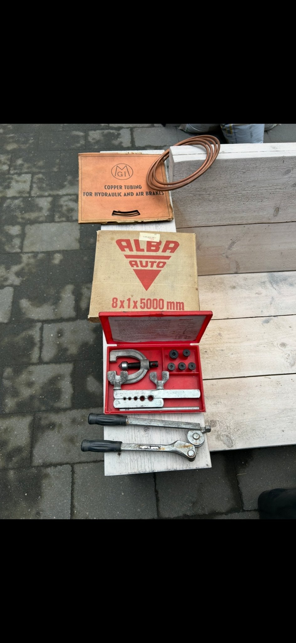 Remleiding flare set met koperen leiding, Ophalen of Verzenden, Gebruikt, Universele onderdelen