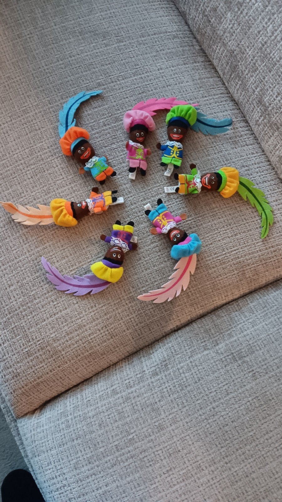 Set van 7 vrolijke Sinterklaas vingerpopjes, Ophalen of Verzenden, Gebruikt