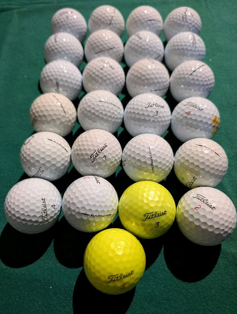 25 Stuks Titleist ProV1(X) Golfballen, Sport en Fitness, Ophalen of Verzenden, Zo goed als nieuw, Bal(len), Overige merken