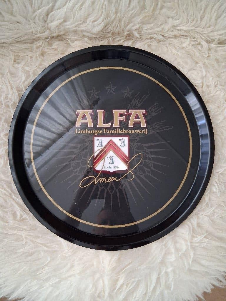 Alfa bier dienblad diameter 38 cm, Verzamelen, Biermerken, Ophalen of Verzenden, Zo goed als nieuw, Overige typen, Overige merken