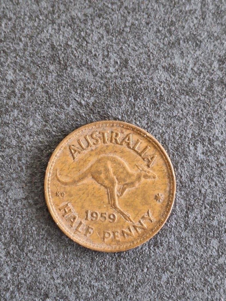 munt Australië 1/2 penny 1959, Ophalen of Verzenden, Losse munt