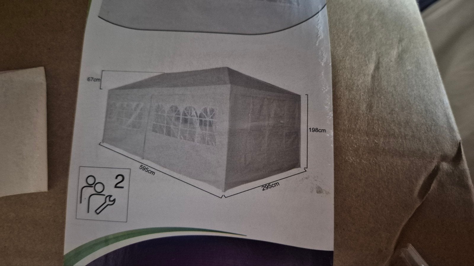 Partytent 6x3m wit - 1x gebruikt, Caravans en Kamperen, Tenten, Ophalen, Gebruikt
