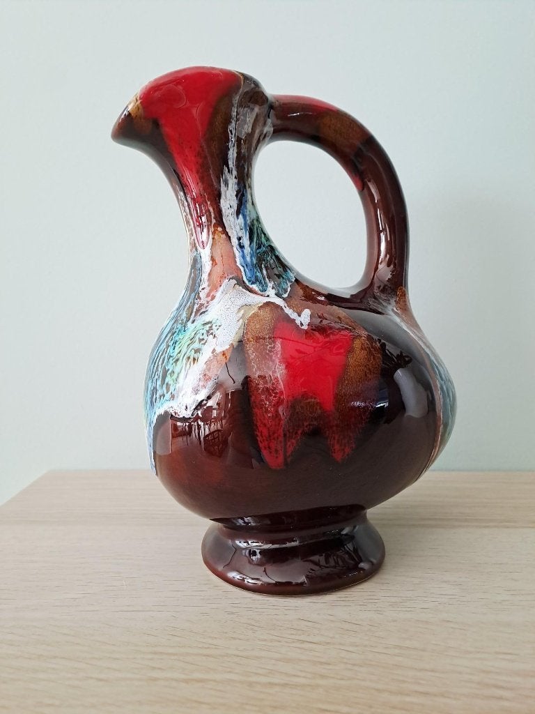 Vintage kan of vaas druipglazuur, Antiek en Kunst, Antiek | Keramiek en Aardewerk, Ophalen of Verzenden