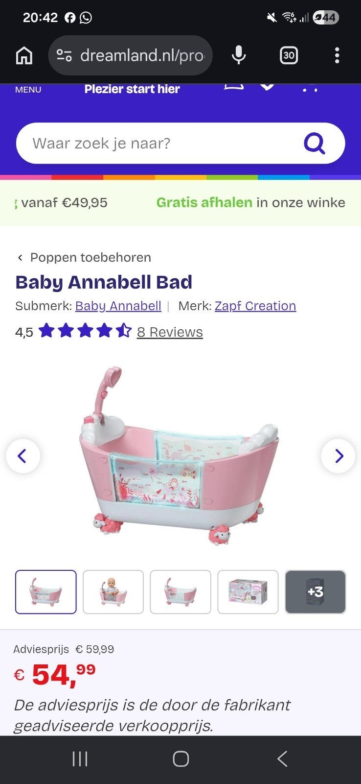 Baby annabell badje, Kinderen en Baby's, Speelgoed | Poppen, Ophalen of Verzenden, Zo goed als nieuw, Babypop