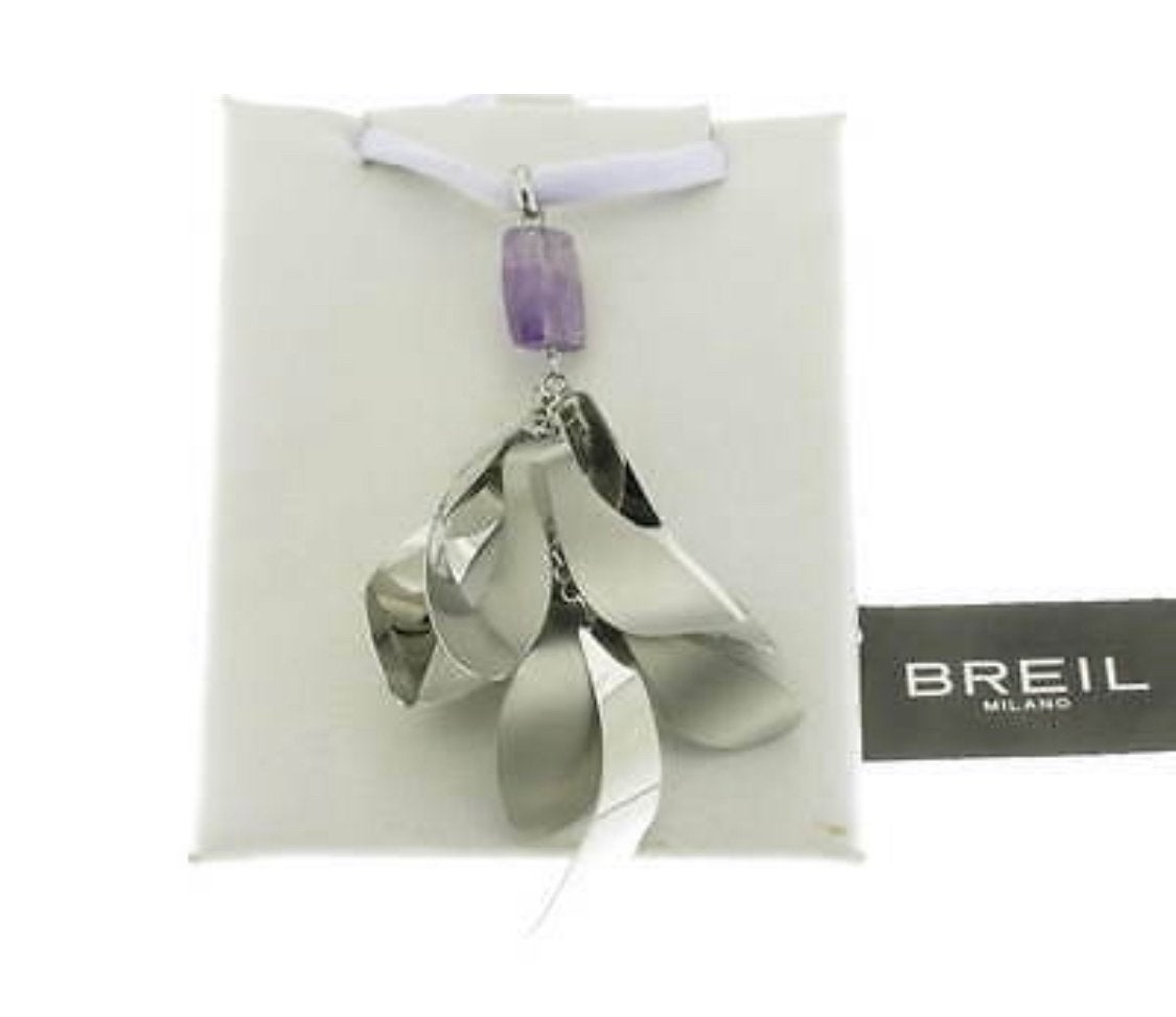 BREIL ketting van staal/amethist van €120 NU €45 NIEUW, Sieraden, Tassen en Uiterlijk, Kettingen, Ophalen of Verzenden, Nieuw