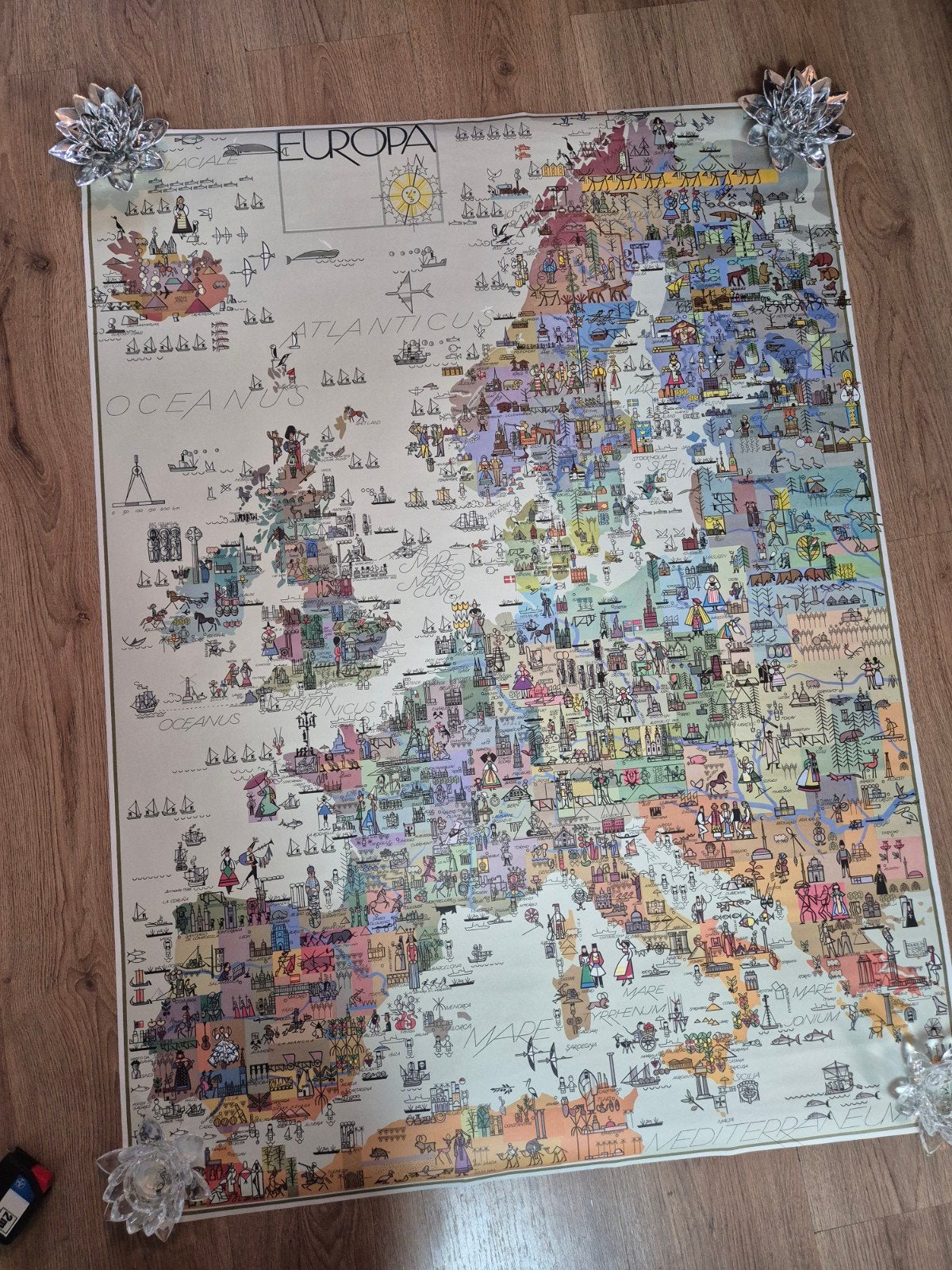 Vintage Europa wandkaart Otto M. Müller Kümmerly & Frey, Ophalen, Gelezen, 1800 tot 2000, Landkaart