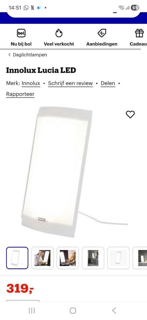 Lichttherapie lamp, Ophalen of Verzenden, Zo goed als nieuw
