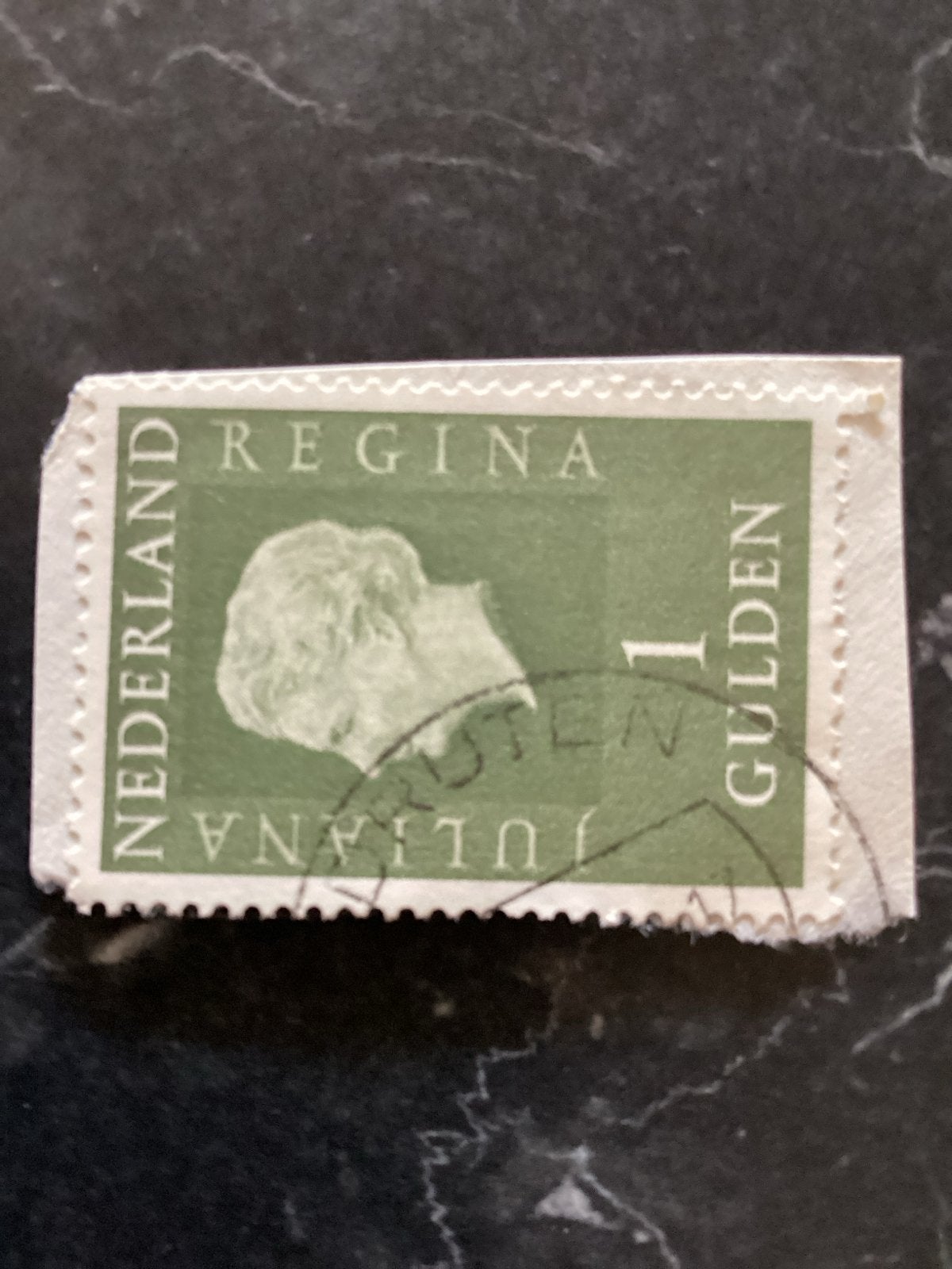 Nederlandse postzegel Juliana Regina 1 Gulden Druten, Postzegels en Munten, Ophalen of Verzenden, Na 1940, Gestempeld