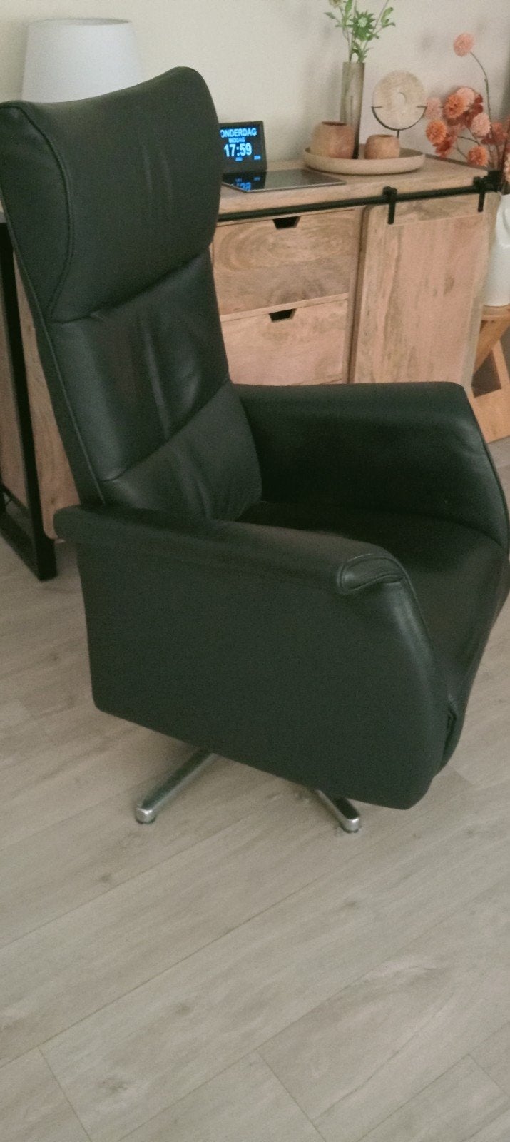 Leren fauteuil - Frans Molenaar - zwart, Ophalen, Gebruikt, Overige kleuren, Leer