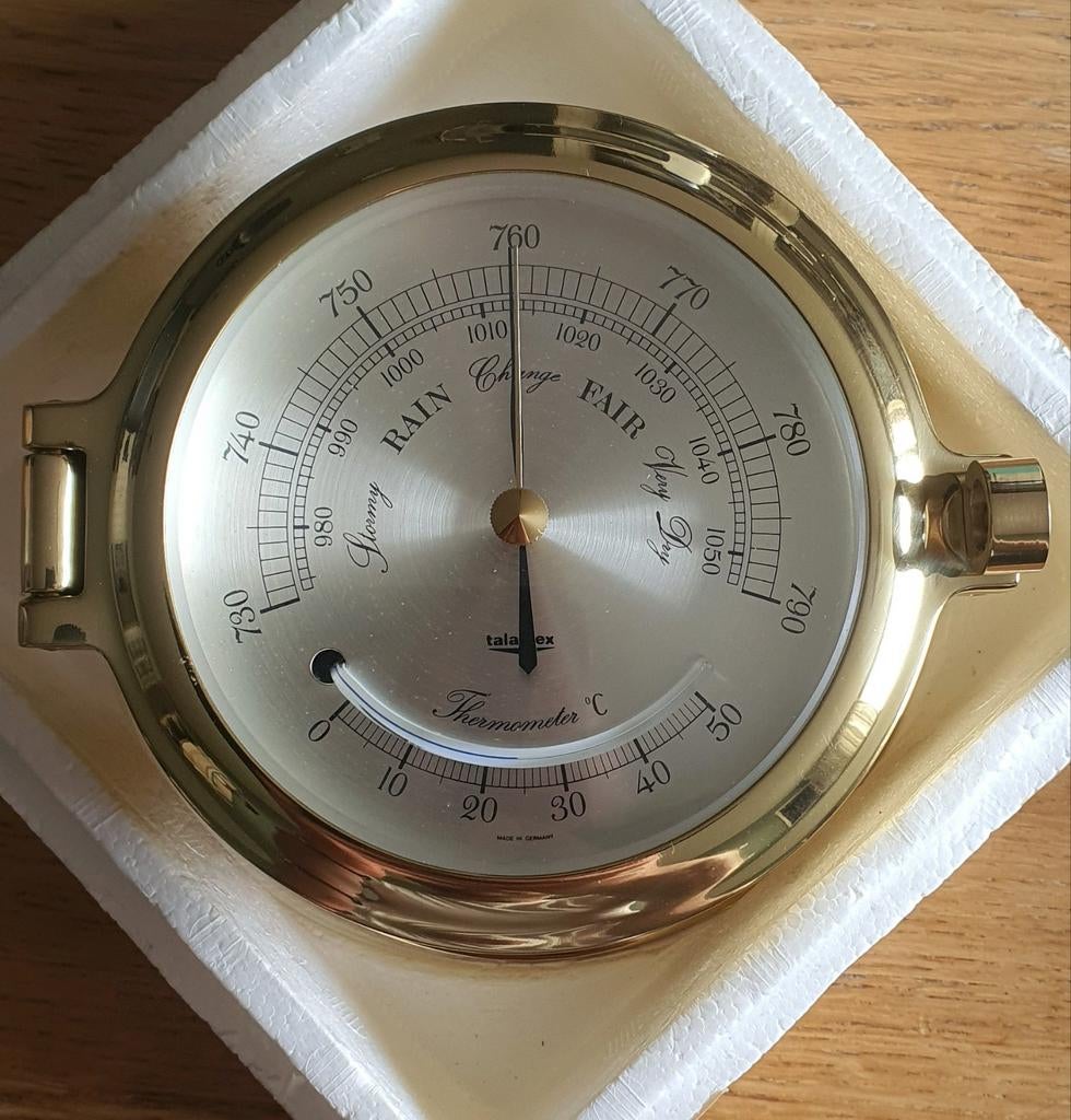 Talamex barometer serie 140 zwaar gepolijst messing, Ophalen of Verzenden, Nieuw, Overige typen
