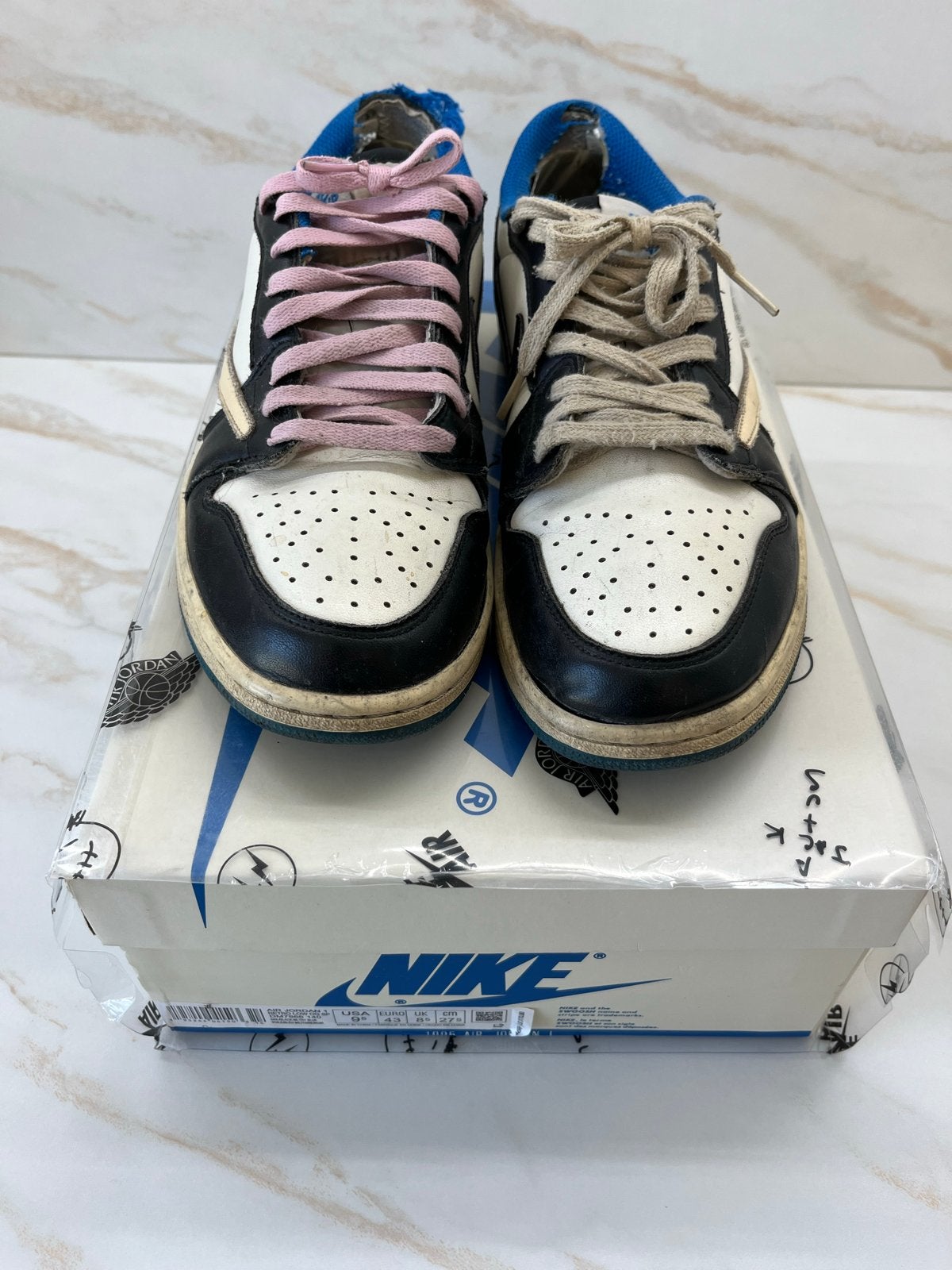 Nike Air Jordan 1 Low Travis Scott Fragment, Kleding | Heren, Schoenen, Ophalen of Verzenden, Gedragen, Zwart, Sneakers of Gympen