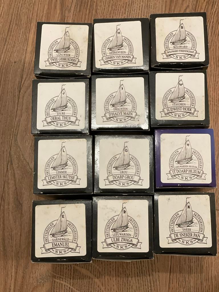 Grolsch Skûtsjesilen Jonkerglazen - Complete Set (12 stuks), Ophalen, Nieuw, Bierglas