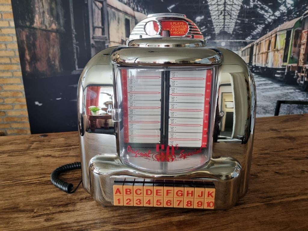 Mini Jukebox met Telefoon  - Retro Design, Verzamelen, Automaten | Jukeboxen, Ophalen of Verzenden, Zo goed als nieuw, 1970 tot heden