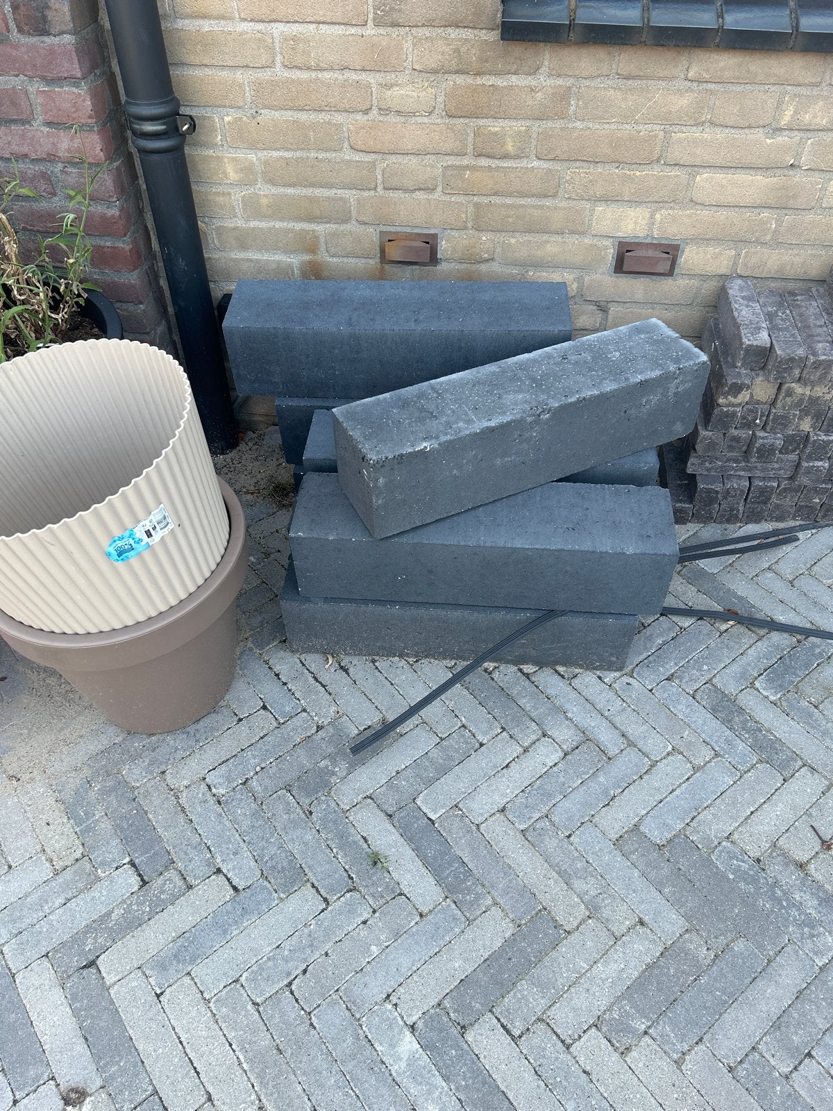 Beton antraciet stapelblokken voor tuin of oprit, Tuin en Terras, Grind, Keien en Split, Overige materialen, Overige typen, Nieuw