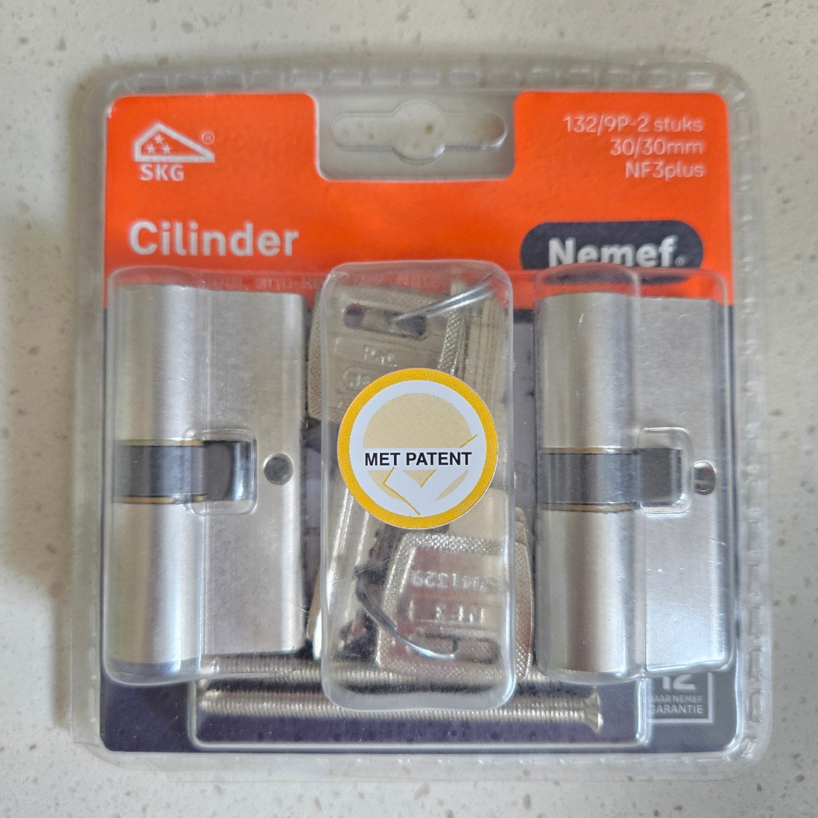 Nemef Cilinder SKG*** met Patent - 2 stuks 30/30mm, Ophalen of Verzenden, Nieuw, Slot