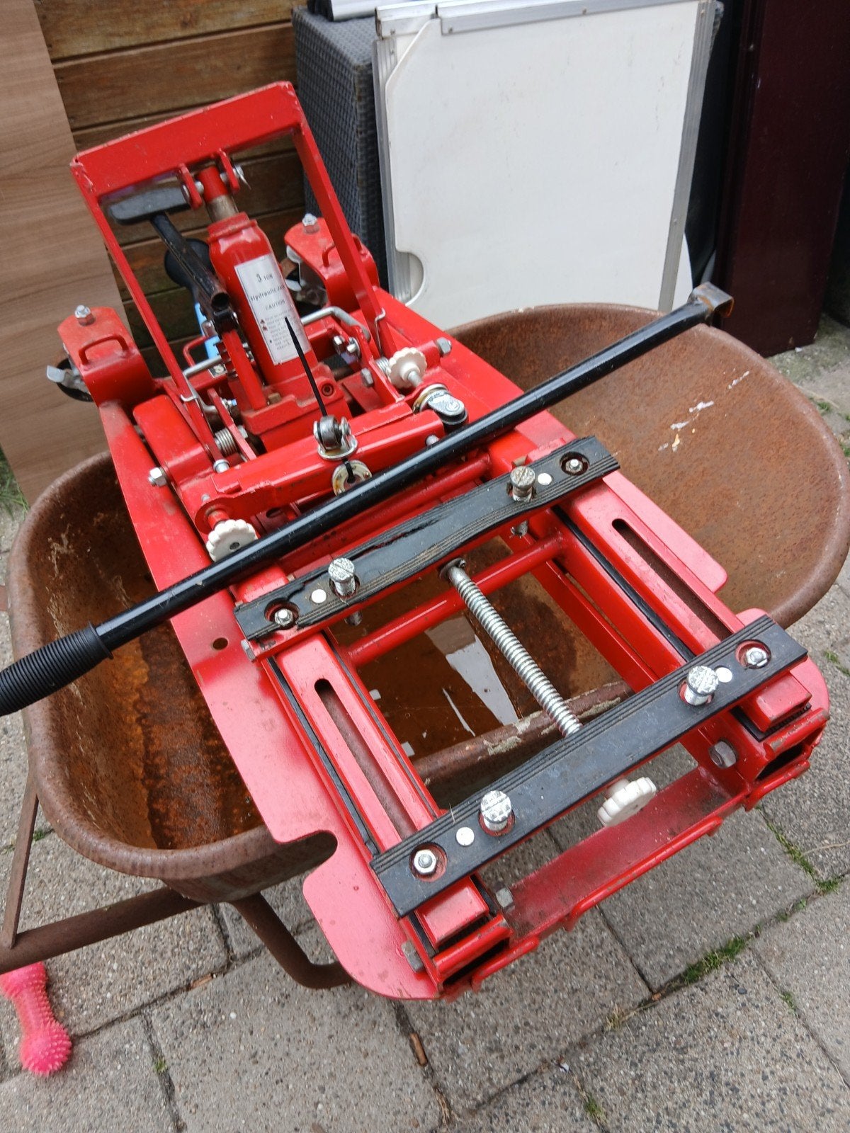 Motorfiets hefbrug / krik - 3 ton hydraulisch, Auto diversen, Autogereedschap, Ophalen of Verzenden, Gebruikt