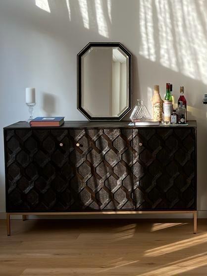 Westwing Clive dressoir met massief mangohouten deuren, 150 tot 200 cm, Ophalen of Verzenden, Zo goed als nieuw, 25 tot 50 cm