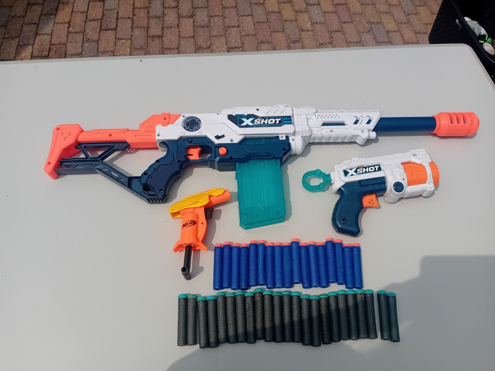 4 nerfgun's + pijltjes, Ophalen, Gebruikt
